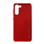 Goospery - Samsung Galaxy S21 Handy Hülle - TPU Soft Case - i Jelly Metal Series - rot