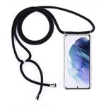 MU Style - Samsung Galaxy S21 Handykette - Necklace TPU Umhänge Hülle - transparent/schwarz