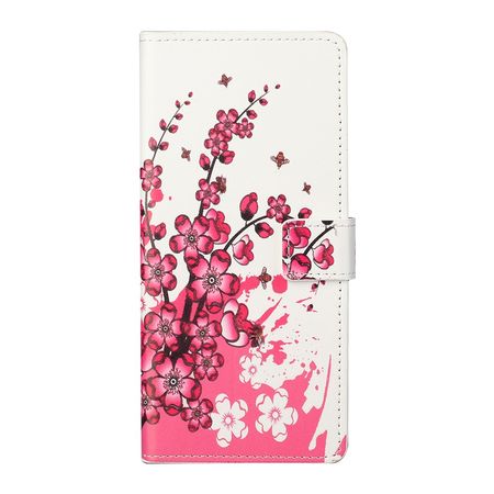 Nokia 5.4 Handy Hülle - Leder Bookcover Image Series - pinke Blumen