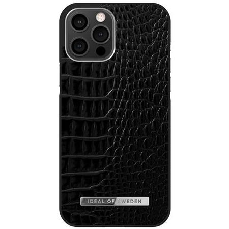 iDeal of Sweden - iPhone 12 Pro Max Hülle - Atelier Case - Neo Noir Croco Silver