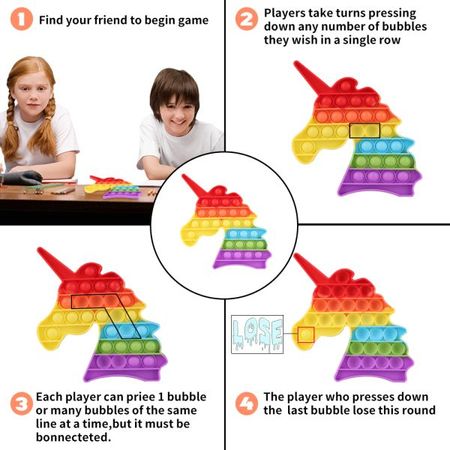 Pop It Fidget Spielzeug Set - 4 Teile Regenbogen Bubble Toys