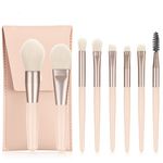 Schminkpinsel mit Etui - 8-teiliges Make Up Pinsel Set - beige