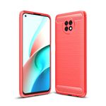 Xiaomi Redmi Note 9 5G / Note 9T 5G Handyhülle - Carbon Fiber TPU Softcase Series - rot