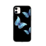 iPhone 12 Pro Max Hülle mit LED Highlight - Hardcase mit TPU Rand - Butterfly - schwarz
