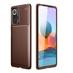 Xiaomi Redmi Note 10 Pro Handyhülle - Carbon Fiber TPU Softcase Series - braun