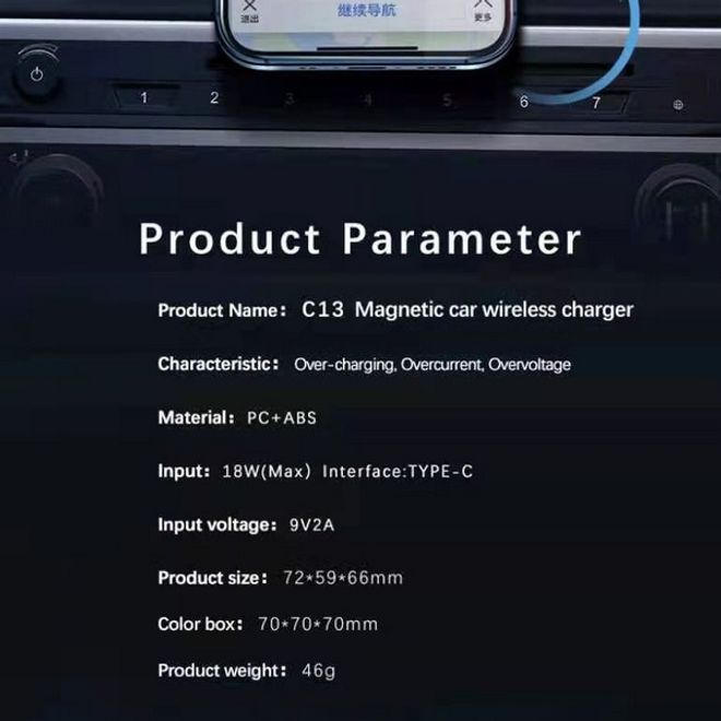 Qi Wireless Auto KFZ Halterung (max. 10W) - MagSafe kompatibel