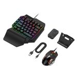 4 in 1 Gaming Set - Einhandtastatur, Maus und Maus/Tastatur Converter für mobile Geräte - schwarz