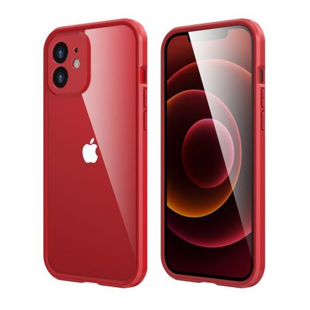 iPhone 12 - 360 Grad Schutzhülle mit Click-System - rot