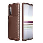 Sony Xperia 5 II Handyhülle - Carbon Fiber TPU Softcase Series - braun