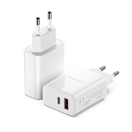 Dux Ducis - USB Typ-C und USB Typ-A Ladegerät (20W / 18W) - C70 Series - weiss