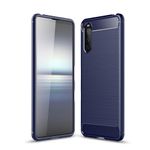 Sony Xperia 10 III Handyhülle - Carbon Fiber TPU Softcase Series - blau