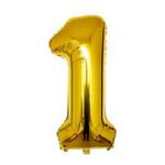 Zahlenballon 1 (80cm) - Folienballon für Geburtstage, Jubiläum oder Hochzeitstag - gold
