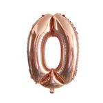 Zahlenballon 0 (80cm) - Folienballon für Geburtstage, Jubiläum oder Hochzeitstag - rosegold