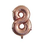 Zahlenballon 8 (80cm) - Folienballon für Geburtstage, Jubiläum oder Hochzeitstag - rosegold