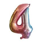 Zahlenballon 4 (80cm) - Folienballon für Geburtstage, Jubiläum oder Hochzeitstag - rainbow
