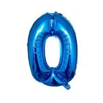 Zahlenballon 0 (80cm) - Folienballon für Geburtstage, Jubiläum oder Hochzeitstag - blau