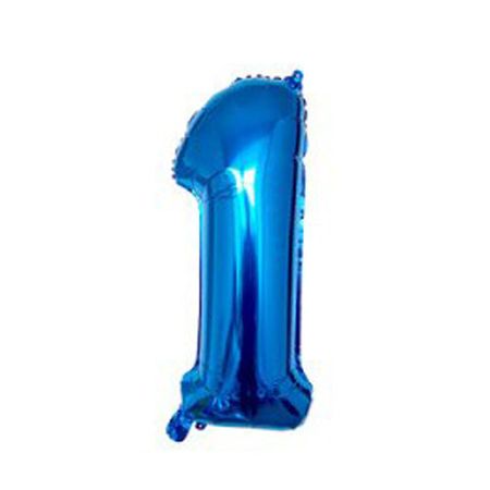 Zahlenballon 1 (80cm) - Folienballon für Geburtstage, Jubiläum oder Hochzeitstag - blau