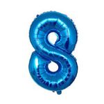Zahlenballon 8 (80cm) - Folienballon für Geburtstage, Jubiläum oder Hochzeitstag - blau
