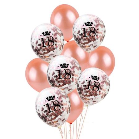 Dekoration Luftballons - 18. Geburtstag - rosegold