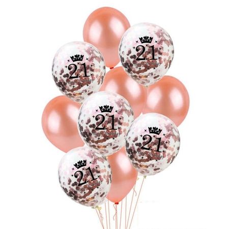 Dekoration Luftballons - 21. Geburtstag - rosegold
