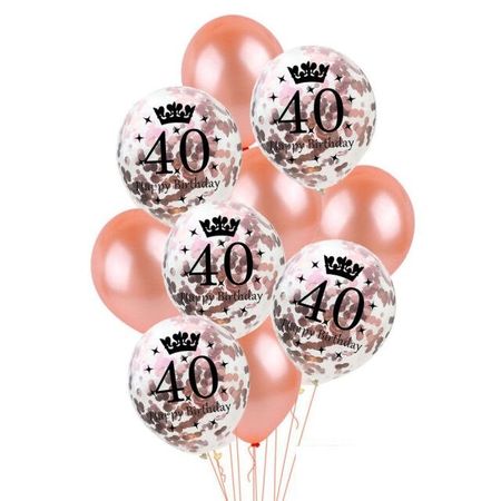 Dekoration Luftballons - 40. Geburtstag - rosegold