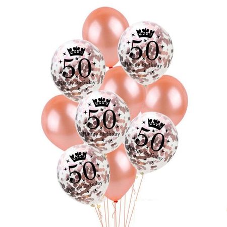 Dekoration Luftballons - 50. Geburtstag - rosegold