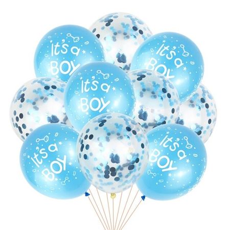 10-teiliges Babyshower Set - Ballone "It's a Boy" - blau