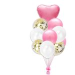 10-teiliges Ballon Set - Luftballons - rosa/weiss/gold
