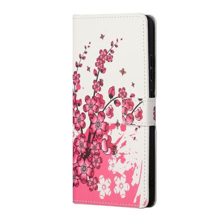 OnePlus Nord N200 5G Handy Hülle - Leder Bookcover Image Series - pinke Blumen
