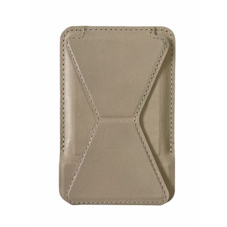 iPhone Echtleder Wallet & Stand MagSafe kompatibel - Kreditkarten Steckplatz - beige