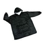 Eskimo Fleecedecke Hoodie mit Kapuze - One Size - Fluffy Series - schwarz 