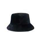 Plüsch Fischerhut - flauschiger Bucket Hat - One Size - schwarz