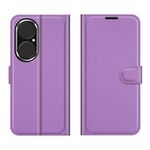 Huawei P50 Handy Hülle - Litchi Leder Bookcover Series - purpur