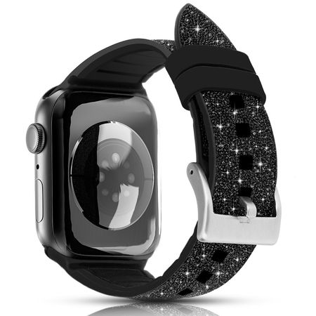 Kingxbar - Apple Watch (49/45/44/42mm) Ersatz Armband - Glitter Series - schwarz