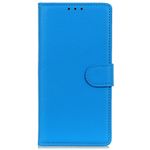 Motorola Edge 20 Pro Handy Hülle - Litchi Leder Bookcover Series - blau