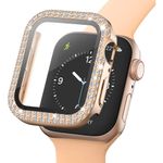 Apple Watch (44mm) Schutzglas mit Glitzersteinchen - rosegold