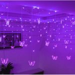 LED Schmetterling Lichterkette - Schmetterling Vorhang - 3.8 Meter - EU-Stecker - violett