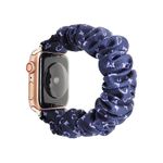 Apple Watch (49/45/44/42mm) Stoff Armband - stylische Zeichen - dunkelblau