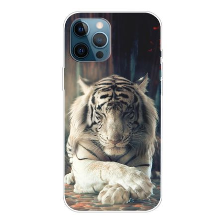 iPhone 13 Pro Max Handyhülle - Softcase Image Plastik Series - weisser Tiger