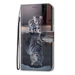 iPhone 13 Pro Handy Hülle - Leder Bookcover Image Series - Katze und Tiger