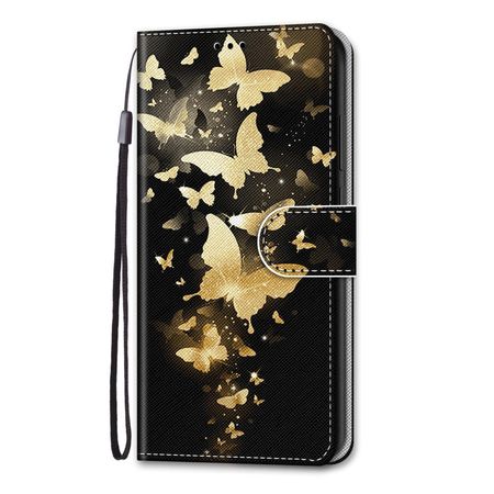 iPhone 13 mini Handy Hülle - Leder Bookcover Image Series - goldene Schmetterlinge