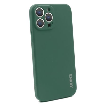 Enkay - iPhone 13 Pro Max Hülle - Silikon Softcase - Solid Color Series - dunkelgrün