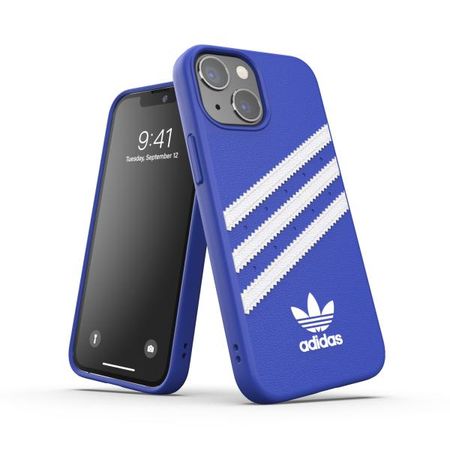 Adidas - iPhone 13 mini Hülle - Kunstleder Hardcase - OR Moulded Case PU Series - blau