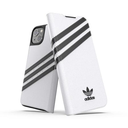 Adidas - iPhone 13 Hülle - Leder Bookcover - OR Booklet Case PU Series - weiss