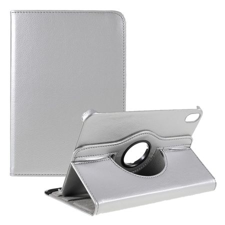 iPad mini 6 Hülle - 360° rotierbares Case aus Leder - silber