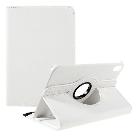 iPad mini 6 Hülle - 360° rotierbares Case aus Leder - weiss