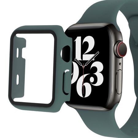 Apple Watch (45mm) Schutzglas und Kunststoff Case - grün