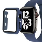 Apple Watch (45mm) Hardcase Bumper + Display Schutzglas - inkl. Silikon Armband - Carly Series - blau