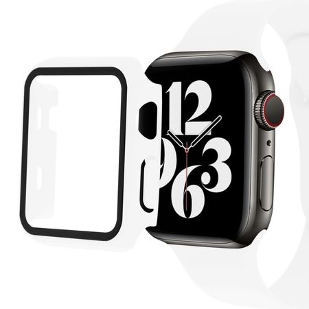 Apple Watch (41mm) Hardcase Bumper + Display Schutzglas - inkl. Silikon Armband - Carly Series - weiss