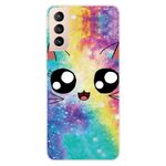 Samsung Galaxy S22 Handyhülle - Softcase Image Kunststoff Series - Regenbogen Katze